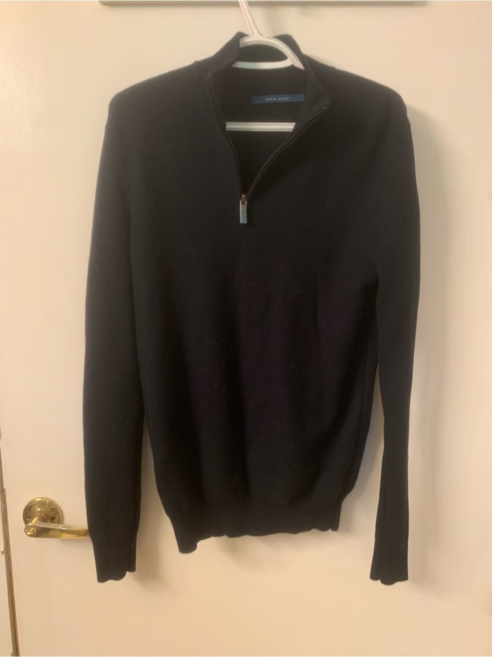 Perry Ellis Men's Black Quarter-Zip Sweater